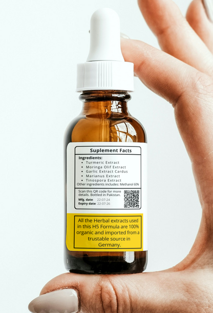 Lowers Fat & Cholesterol 100% Naturally - H5 ( Powerfull Blend of 5 Organic Herbs) - 30ml   ⭐️⭐️⭐️⭐️⭐️